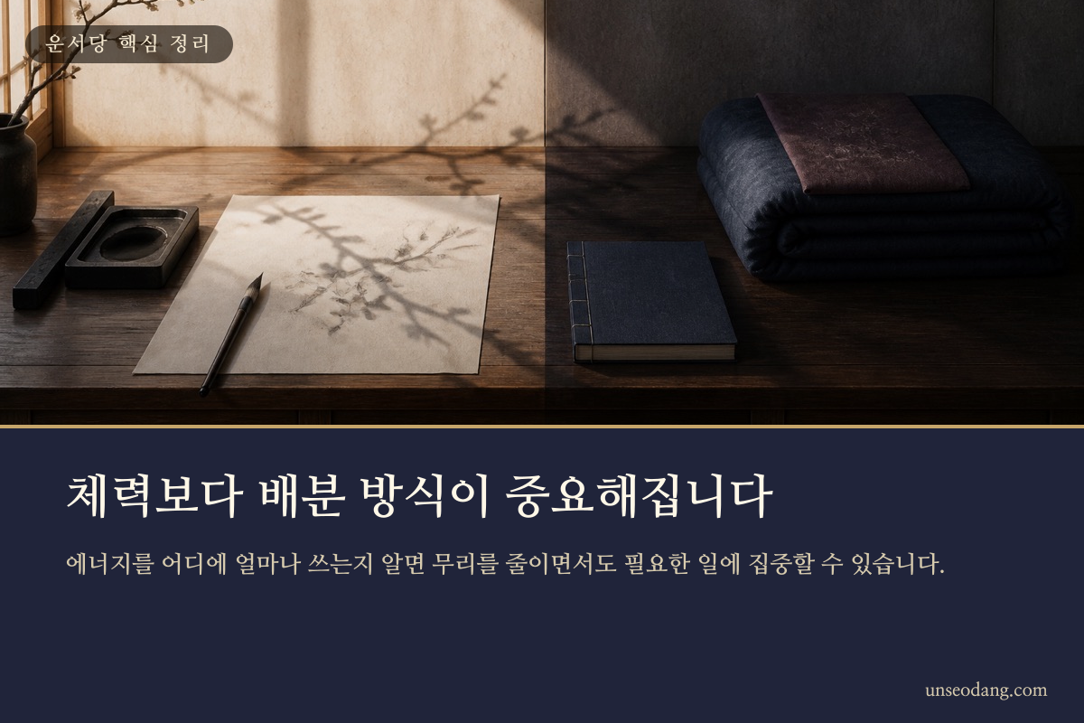 일과 휴식의 무게가 균형을 이루는 저울을 표현한 이미지
