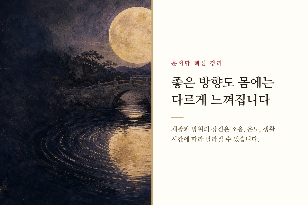 햇빛이 드는 거실과 그늘진 휴식 공간을 함께 보여 주는 주거 환경 이미지