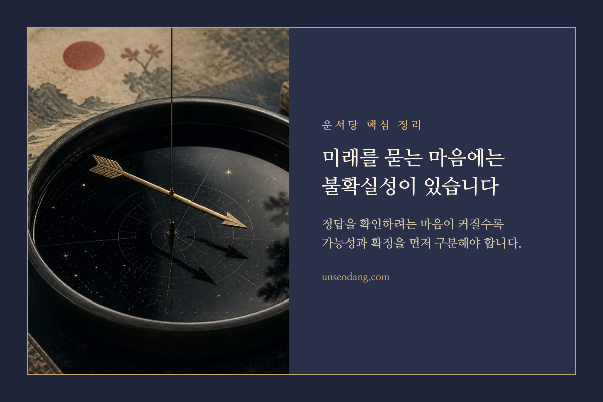 갈림길 앞에서 미래의 방향을 고민하는 사람을 표현한 이미지