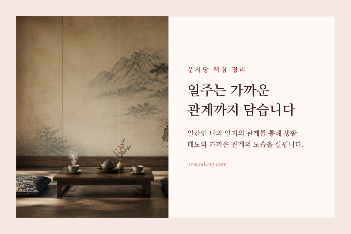 일간과 일지가 한 기둥 안에서 관계를 이루는 모습을 표현한 이미지