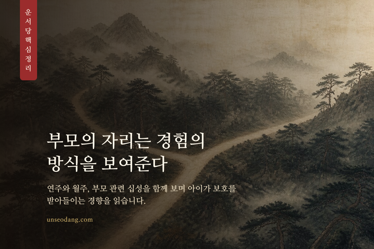 아이 사주의 연주와 월주에서 부모 영향을 살펴보는 핵심 정리 카드