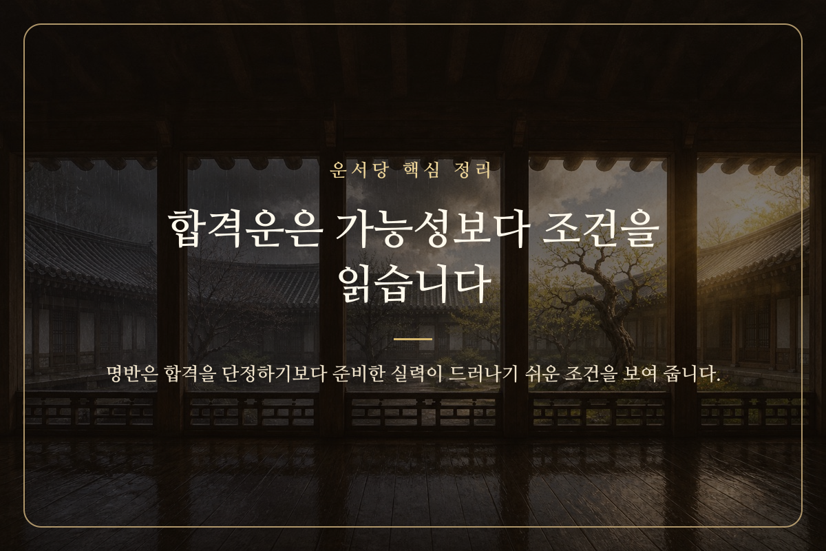 책상 위 시험지와 열린 길을 함께 표현한 합격운 정리 이미지
