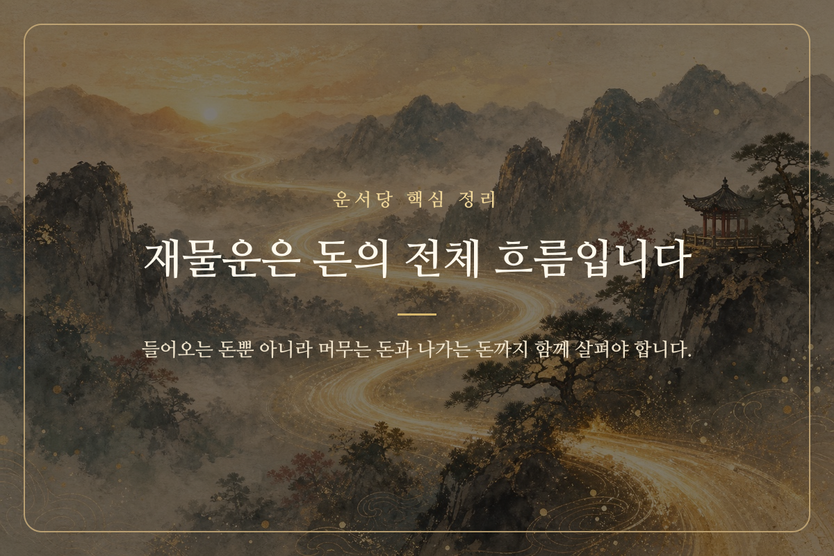 돈이 들어오고 머물다 나가는 흐름을 보여 주는 재물운 정리 카드