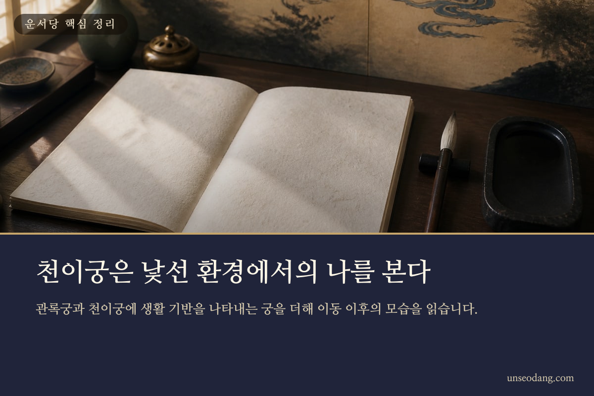 자미두수 명반의 관록궁과 천이궁을 서책 형태로 표현한 이미지