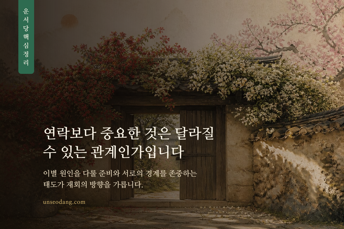 느슨해진 매듭과 다시 이어지는 실로 재회의 조건을 보여 주는 이미지