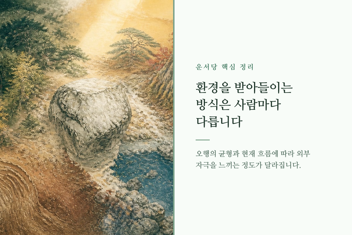 서로 다른 방식으로 소음과 환경 자극에 반응하는 사람들을 표현한 이미지
