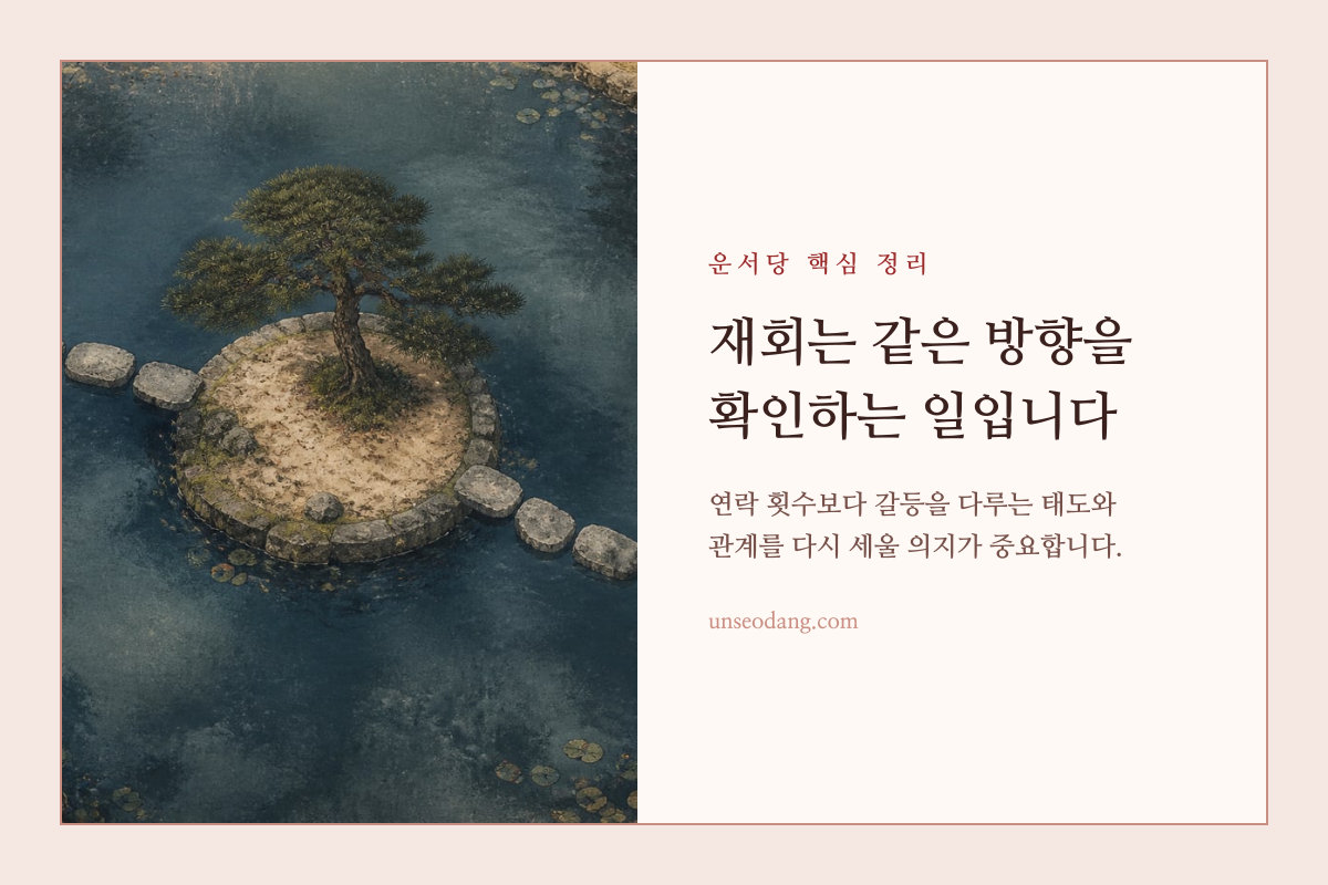 두 사람의 인연이 다시 매듭지어질 가능성을 표현한 이미지 카드