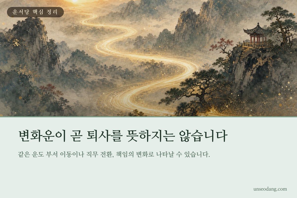 한 갈래 길이 부서 이동과 직무 전환으로 나뉘는 직장 변화 이미지