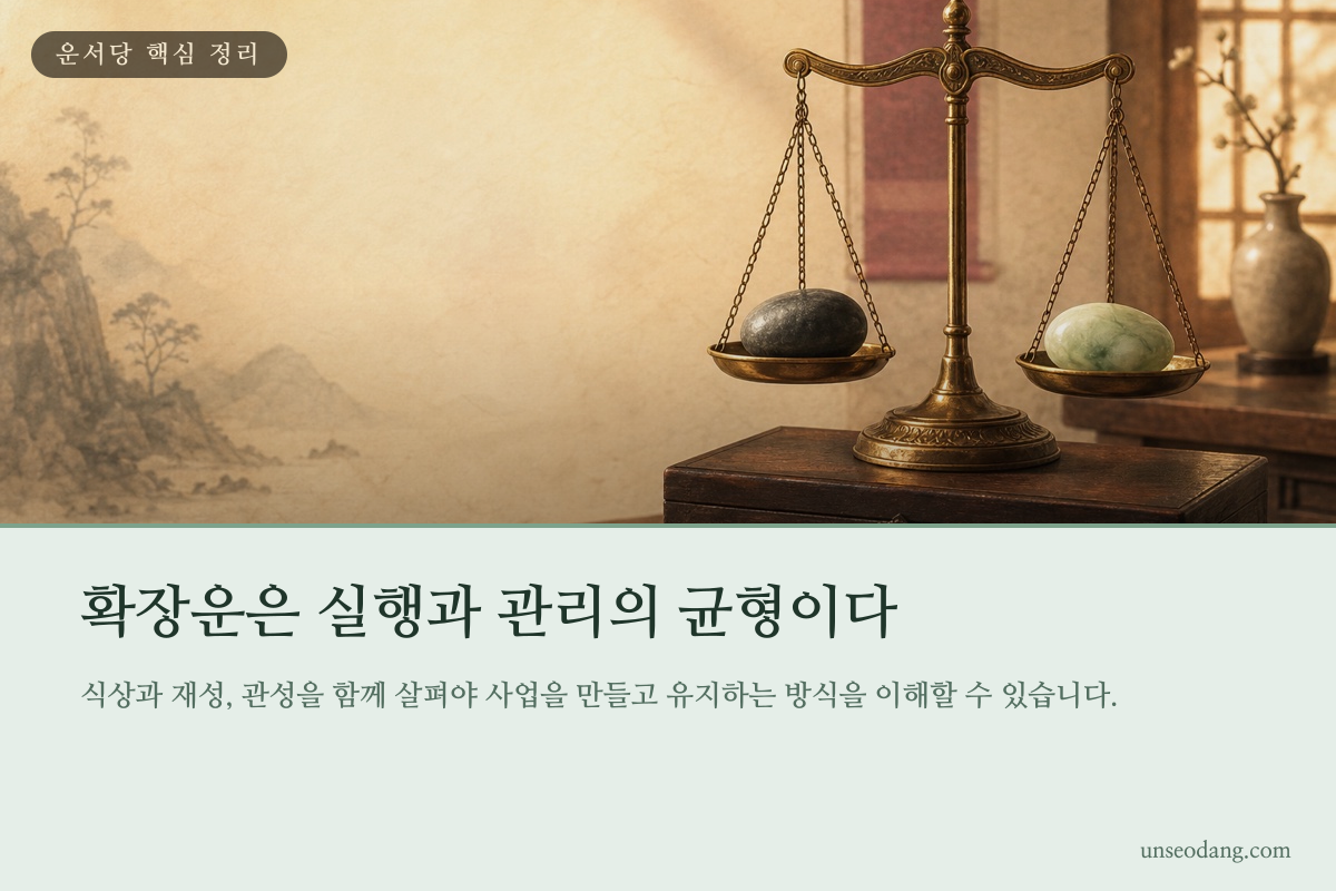 생산과 자금, 관리 요소가 균형을 이루는 사업 구조 이미지